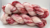 Hand Dyed Yarn "Well Red" Berry Red Vermillion Cherry Bordeaux Apple Mahogany Pink Merino Nylon Fingering Superwash 463yds 100g