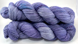Hand Dyed Yarn "Violet Blackregard (Redux)" Violet Grey Blue Turquoise Denim Purple Speckled Merino Nylon Fingering SW 463yds 100g