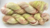 Hand Dyed Yarn "Pink Muscat (Pale)" Pink Blush Rose Cream Red Green Mint Lime Apricot Speckled SuperKid Mohair Silk Laceweight 465yds 50g