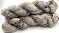 Hand Dyed Yarn "Silverbirchenstick" Grey Beige Greige Brown Tan Ecru Speckled Merino Fine Fingering Superwash 438yds 100g