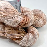 Hand Dyed Yarn "Whole Grain" Brown Tawny Copper Ecru Caramel Chestnut Speckled Silk Linen Heavy Lace 756yds 115g