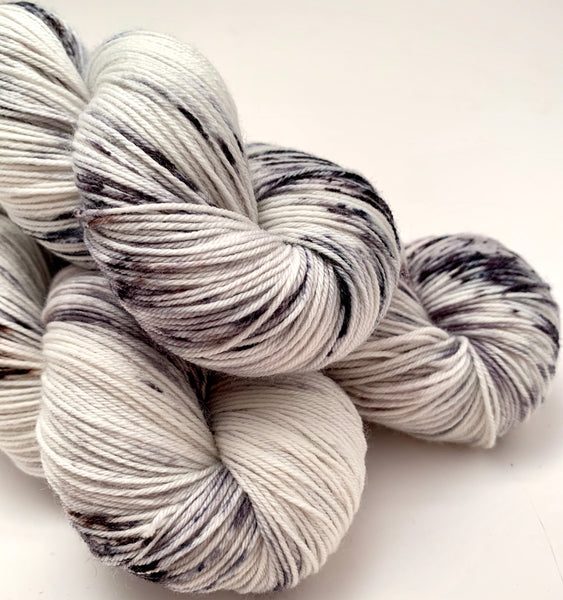 Hand Dyed Yarn Dammit Granite Grey Black Silver White Ecru