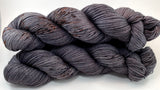 Hand Dyed Yarn "Cast Iron" Grey Brown Charcoal Backish Rust Speckled Merino DK Superwash 243yds 100g
