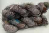 Hand Dyed Yarn "Sticks and Stones" Grey Brown Silver Rust Cinnamon Turquoise Orange SuperKid Mohair Silk Laceweight 465yds 50g