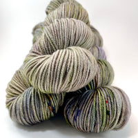 Hand Dyed Yarn "Cthulhu’s Dogs are Barking" Brown Violet Orange Green Grey Olive Lime Blue Navy Merino Worsted SW 218yds 100g