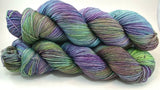 Hand Dyed Yarn "Hellebore" Green Blue Teal Purple Khaki Violet Lime Grey Speckled Merino Fingering Superwash 438yds 100g