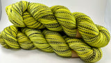 Hand Dyed Yarn "Sprung" Lime Chartreuse Acid Green Yellow Gold Merino Nylon Zebra SW 438 yds 100