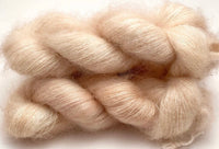 RESERVED for Rebecca** Hand Dyed Yarn "Nanny’s Linen" Ecru Tan Blush Pale SuperKid Mohair Silk Laceweight 465yds 50g x 3 hanks