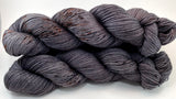 Hand Dyed Yarn "Cast Iron" Grey Brown Charcoal Backish Rust Speckled Merino Light Fingering Heavy Lace Superwash 822yds 150g