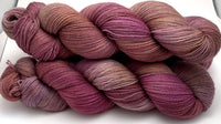 Hand Dyed Yarn "Plush" Purple Plum Brown Gold Black Grey Puce Bluefaced Leicester Lace Superwash 875yds 100g