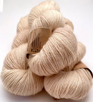 Hand Dyed Yarn "Nanny’s Linen" Tan Ecru Ivory Blush Beige Pale Merino DK Superwash 231yds 100g