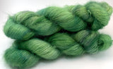 Hand Dyed Yarn "Just Escarole With It" Chartreuse Green Emerald Avocado Baby Suri Alpaca Silk Heavy Laceweight 328yds 300m 50g