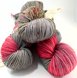 Hand Dyed Yarn "Cthulhu’s Kinky Boots" Brown Violet Orange Green Grey Olive Lime Blue Navy Scarlet Pink Merino Kid Mohair Fingering Singles SW 395yds 100g