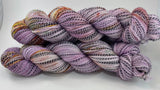 Hand Dyed Yarn “Hullabaloo" Purple Violet Orange Yellow Peach Magenta Green Speckled Merino Nylon Zebra Fingering Superwash 438yds 100g