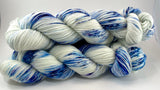 Hand Dyed Yarn "Blurple" Blue Denim Cobalt Indigo Violet Grape Navy Merino Nylon Fingering Sock Superwash 463yds 100g