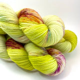 Hand Dyed Yarn "Freshly Squeezed" Lime Green Yellow Chartreuse Pink Fuchsia Teal Bluefaced Leicester Lace Superwash 875yds 100g