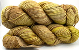 Hand Dyed Yarn "Chartrooze" Green Yellow Chartreuse Lime Olive Chestnut Merino Worsted SW 218yds 100g