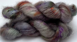 Hand Dyed Yarn "Cthulhu’s Dogs are Barking" Brown Violet Orange Green Grey Lime Blue Navy SuperKid Mohair Silk Laceweight 465yds 50g