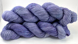 Hand Dyed Yarn "Violet Blackregard (Redux)" Violet Grey Blue Turquoise Denim Purple Speckled Merino Nylon Fingering SW 463yds 100g