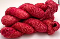 Hand Dyed Yarn "Bouquet" Pink Red Fuchsia Magenta Scarlet Rose Melon Purple Gold Merino Silk DK Superwash 246yds 100g