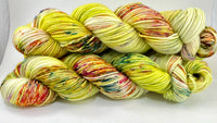 Hand Dyed Yarn "Freshly Squeezed" Lime Green Yellow Chartreuse Pink Fuchsia Teal Merino DK Superwash 231yds 100g
