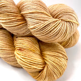RESERVED for Penny** Hand Dyed Yarn "Wheat Kings" Blonde Gold Caramel Yellow Beige Honey Copper Cream Blush Speckled BFL Bluefaced Leicester Silk Fingering Superwash 425yds 115g