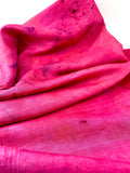 Hand Dyed Silk Scarf "Random Silk Scarf 3" Hot Pink Red Magenta Purple Violet Fuchsia Speckled Mulberry Silk Scarf 22.5” x 71” 57cm x 180cm