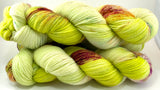 Hand Dyed Yarn "Freshly Squeezed" Lime Green Yellow Chartreuse Pink Fuchsia Teal Bluefaced Leicester Lace Superwash 875yds 100g