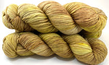 Hand Dyed Yarn "Chartrooze" Green Yellow Chartreuse Lime Olive Brown Chestnut Merino Nylon Fine Fingering Sock Superwash 463yds 100g