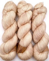 Hand Dyed Yarn "Nanny’s Linen" Tan Ecru Ivory Blush Beige Pale Polwarth DK Superwash 246yds 100g