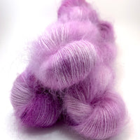 Hand Dyed Yarn "Lilac Lustre” Lilac Violet Mauve Pink Purple Fuchsia Magenta SuperKid Mohair Silk Laceweight 465yds 50g