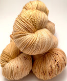 Hand Dyed Yarn "Wheat Kings" Yellow Beige Honey Tan Gold Blonde Brown Speckled Bluefaced Leicester BFL Superwash 438yds 100g