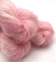 Hand Dyed Yarn "Pixie Apples" Pink Blush Rose Pink Pink Pink Didimentionpink Kid Mohair Silk Laceweight 465yds 50g