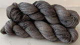Hand Dyed Yarn "Scattered" Grey Silver Brown Black Speckled Merino Silk Yak Fingering Superwash 438yds 100g