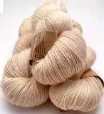 Hand Dyed Yarn "Nanny’s Linen" Tan Ecru Ivory Blush Beige Pale Merino Worsted Superwash 218yds 100g
